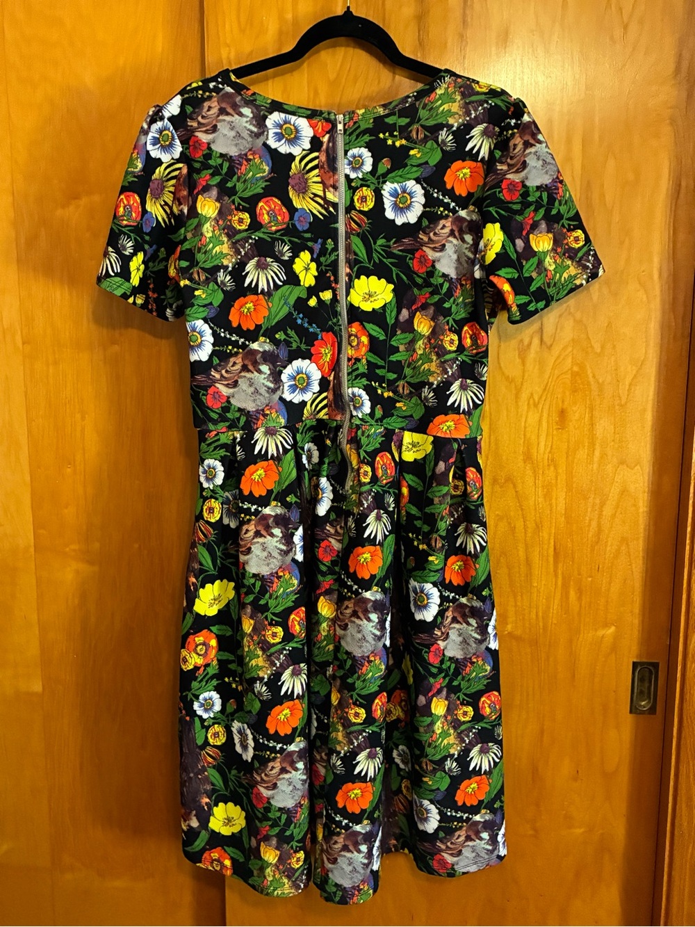 LuLaRoe Black Floral Maxi Dress - Multicolor Blooms - Picture 2 of 3
